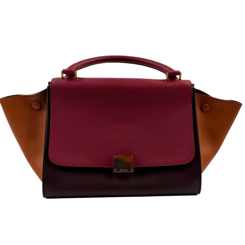 Celine Tri Color Leather Medium Trapeze Bag (orchid)